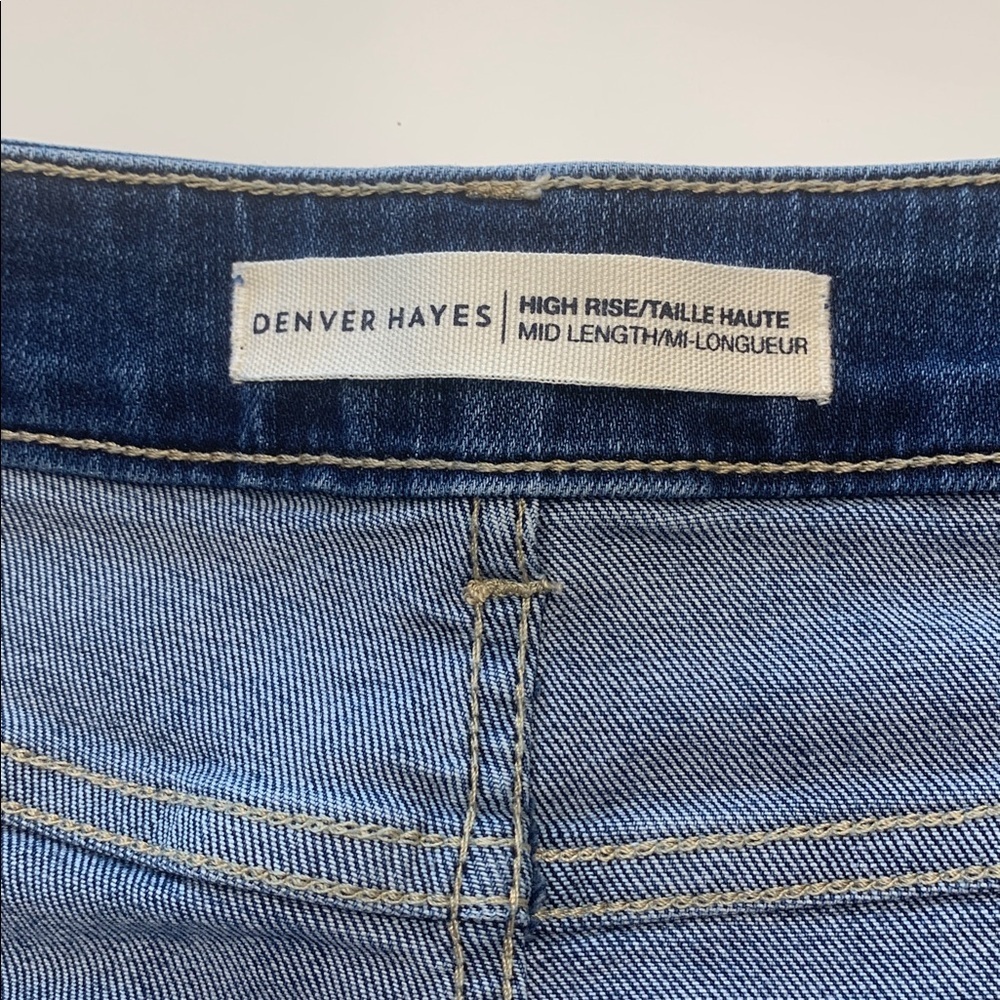 Denver Hayes High-Rise Denim Shorts, Mid Wash, Mid Weight - Picture 9 of 12